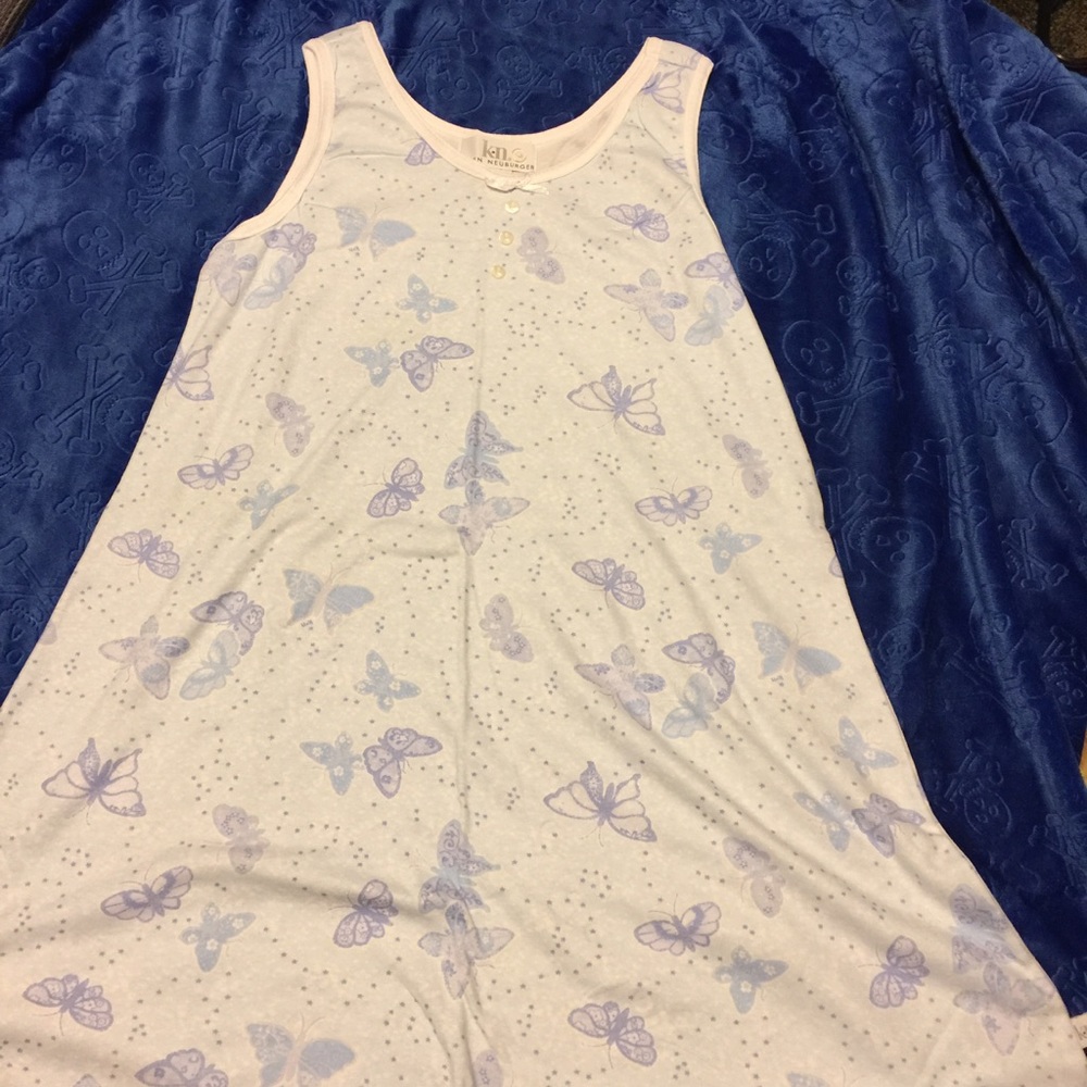 Butterfly pattern nightgown.